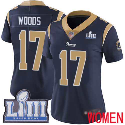 Los Angeles Rams Limited Navy Blue Women Robert Woods Home Jersey NFL Football #17 Super Bowl LIII Bound Vapor Untouchable